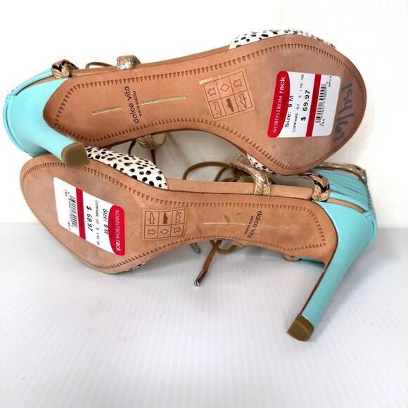 NWT DOLCE VITA Hexen Stiletto Heels Women's 9 suede leather animal‎ print summer - Picture 8 of 11